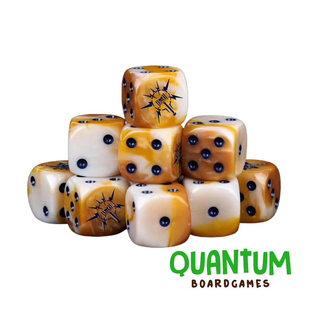 BARON OF DICE LIGHTNING HAMMER DICE GOLDEN HUES X25 DICE ROUND CORNER (STORMCAST ETERNALS)