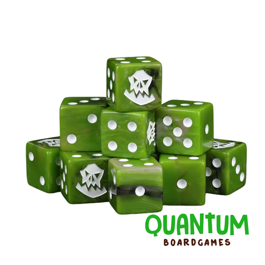 BARON OF DICE ORC DICE WHITE X25 DICE SQUARE CORNER (ORKS)