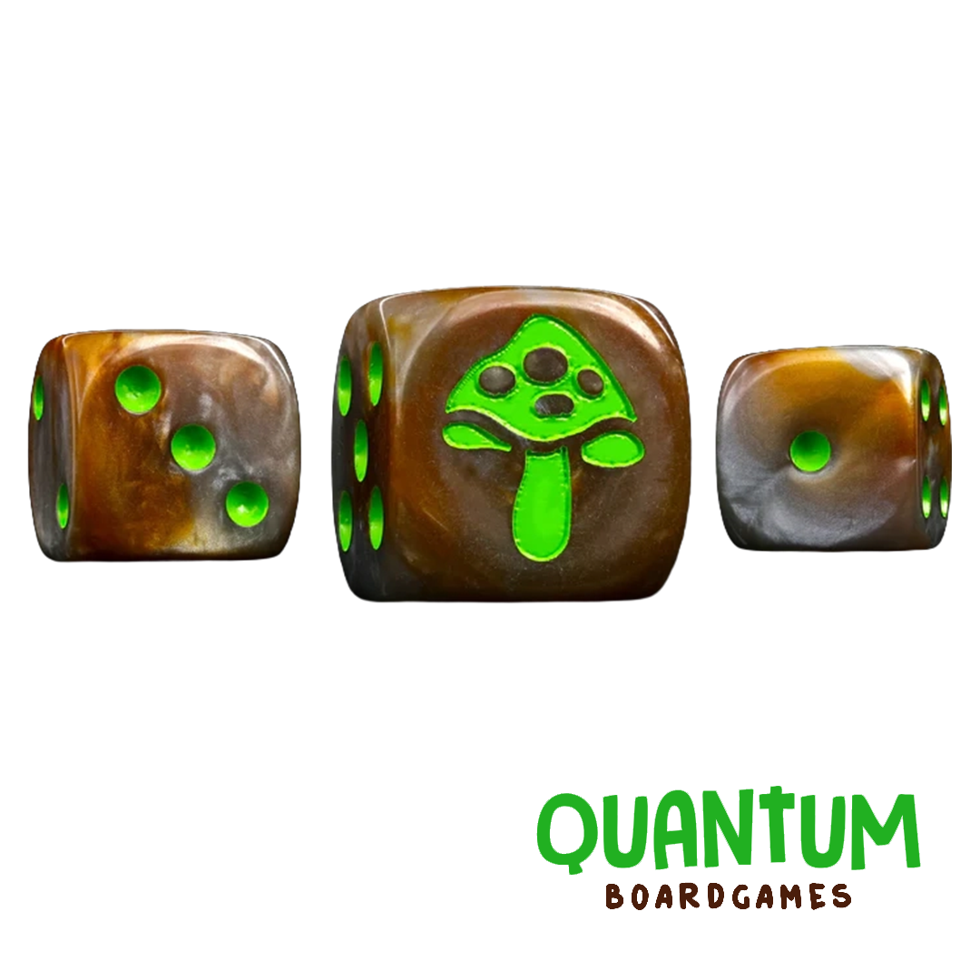 BARON OF DICE SHROOM DICE BRIGHT GREEN X25 DICE ROUND CORNER (GLOOMSPITE GITZ)