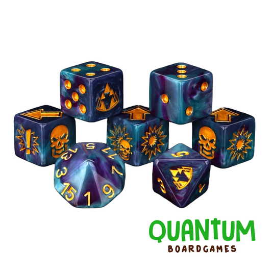 BARON OF DICE TANZANITE BLOOD BOWL DICE (SET OF 7) 1 SET  NATIVES