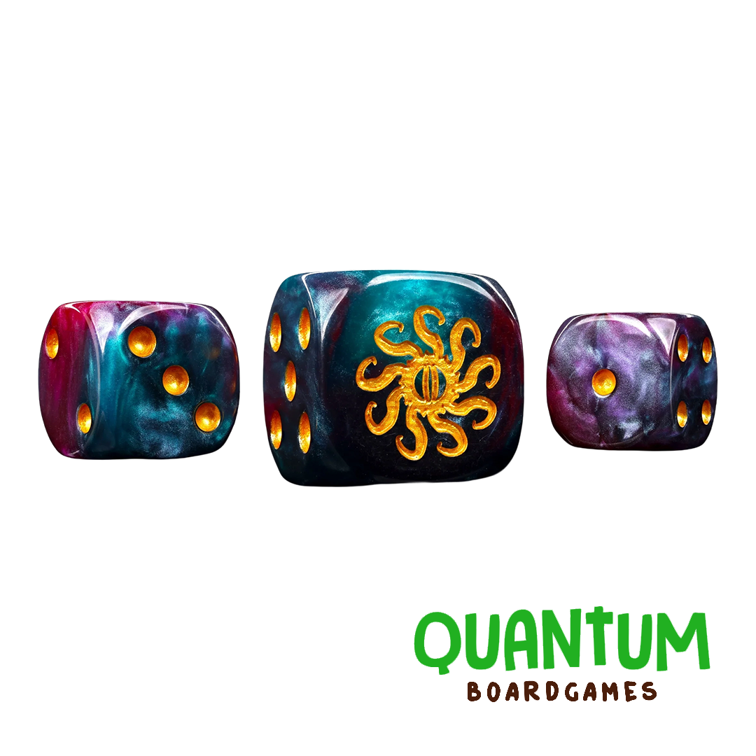 Set 25 dados Baron of Dice Cult of Knowledge Teal Purple esquinas redondeadas Thousand Sons Warhammer 40K