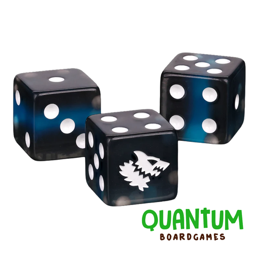 25 dados Black Ice Space Wolves Baron of Dice para Warhammer 40K, esquinas cuadradas, diseño oscuro premium