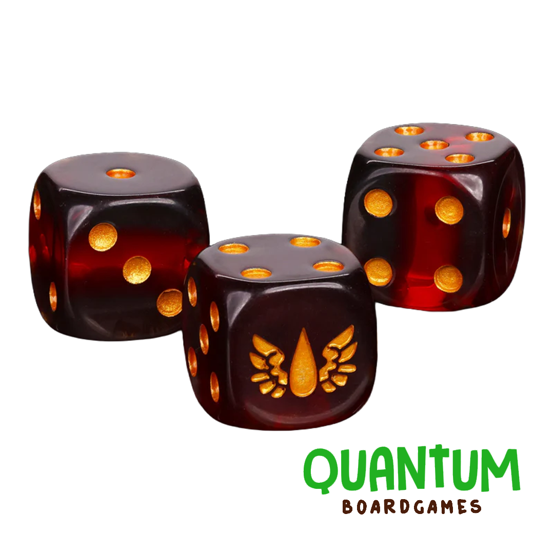 25 dados Baron of Dice Blood Curse con diseño vampírico para Blood Angels Warhammer