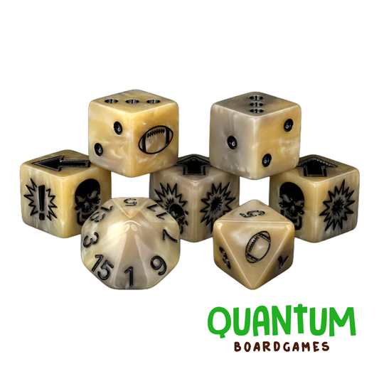 Baron of Dice: Bone - Blood Bowl Dice (Set of 7)