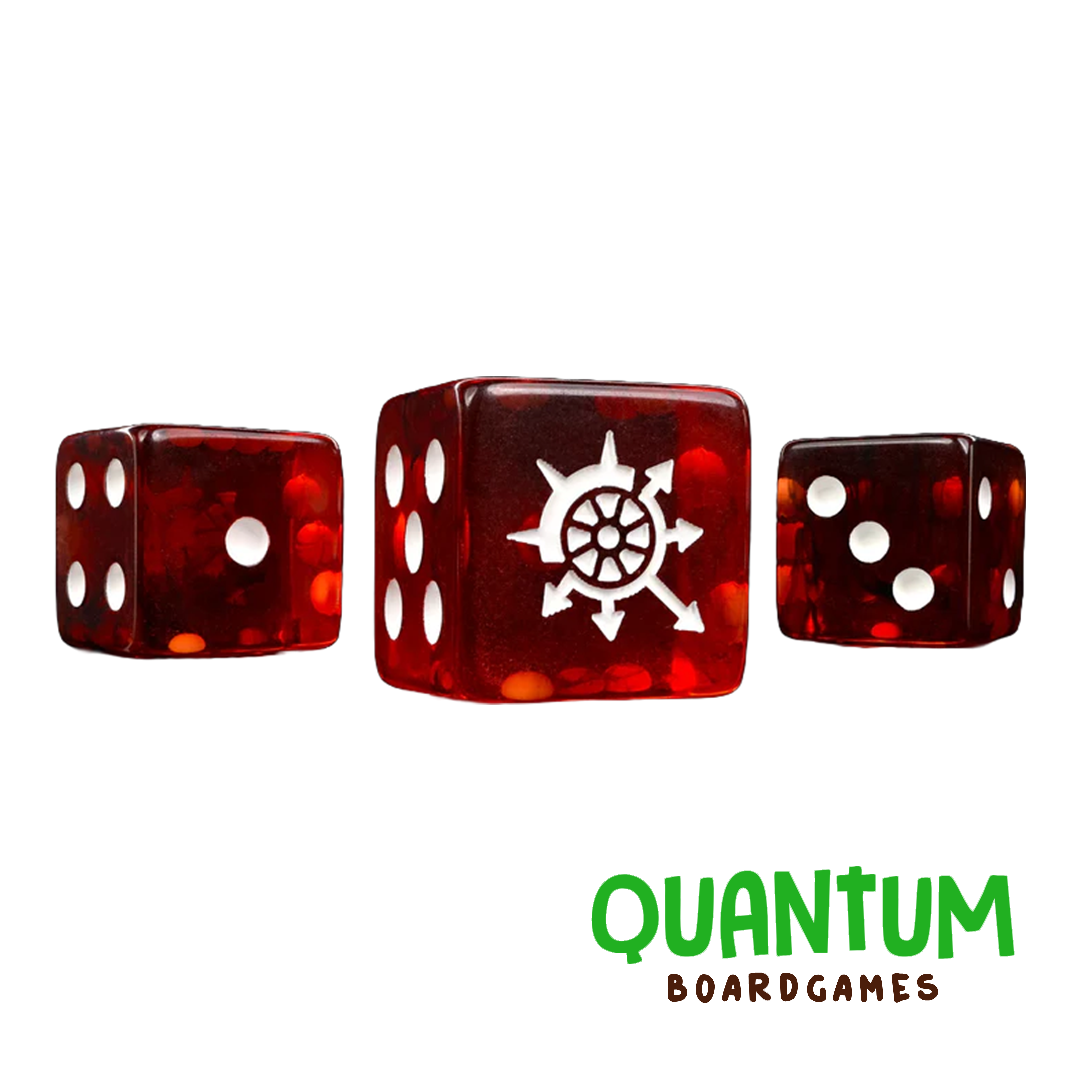 25 dados Baron of Dice Cogs of Chaos Blood Red con esquina cuadrada para Warhammer 40K