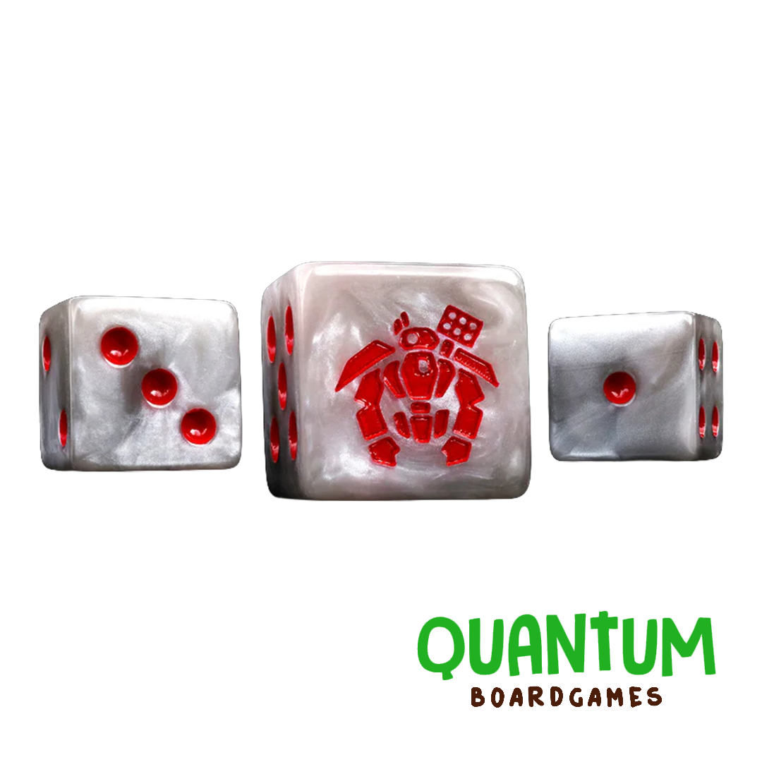Set 25 dados blancos Crisis Tau Empire Baron of Dice esquinas cuadradas