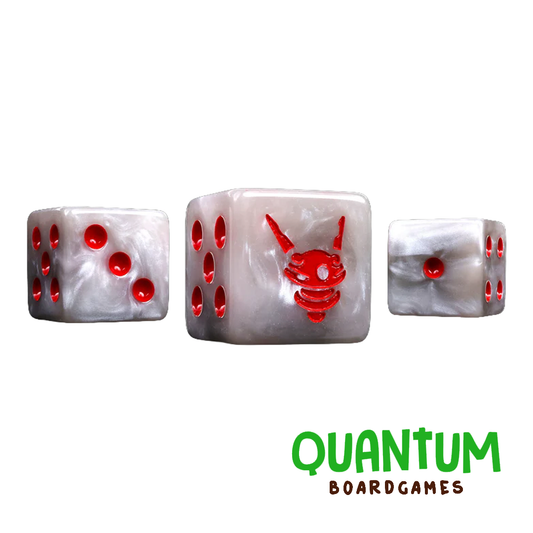 25 dados blancos con iconografía Tau Empire de Baron of Dice para Warhammer 40K