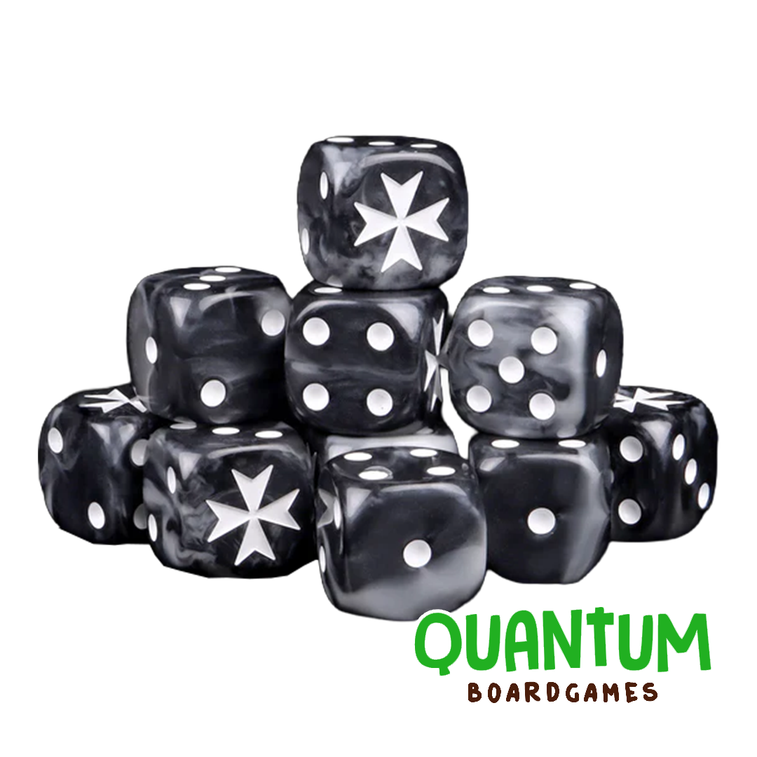 Baron of Dice: Knights Templar Black (Black Templars) - Round Corner x25