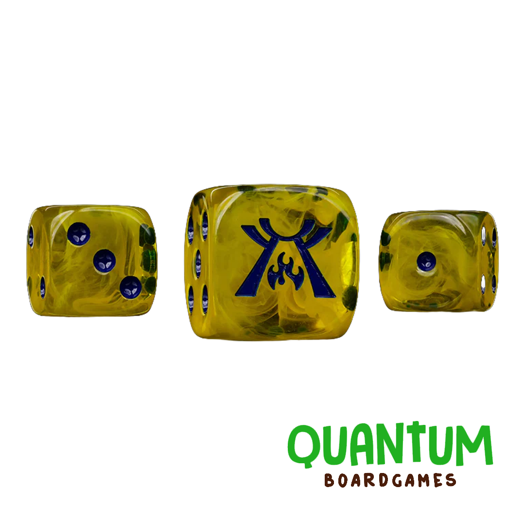 Set de 25 dados Aeldari Light in the Darkness de Baron of Dice con esquinas redondeadas para Warhammer