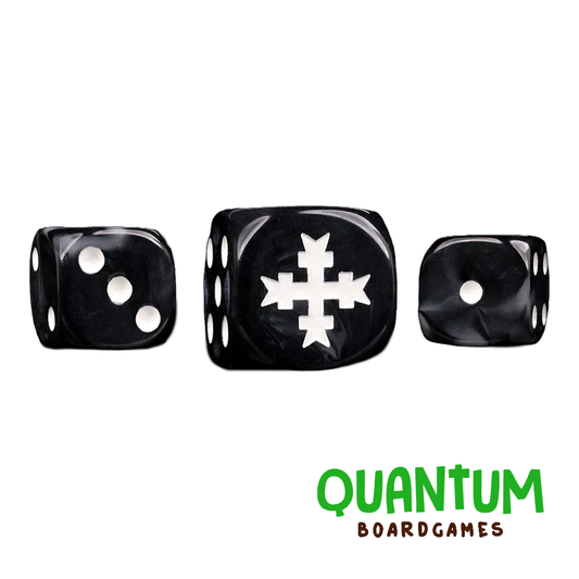 25 dados temáticos Black Templars Baron of Dice con esquinas redondeadas, diseño exclusivo Warhammer 40K