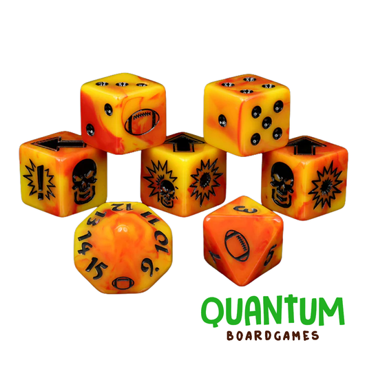 Baron of Dice: Orange Fire - Blood Bowl Dice (Set of 7)