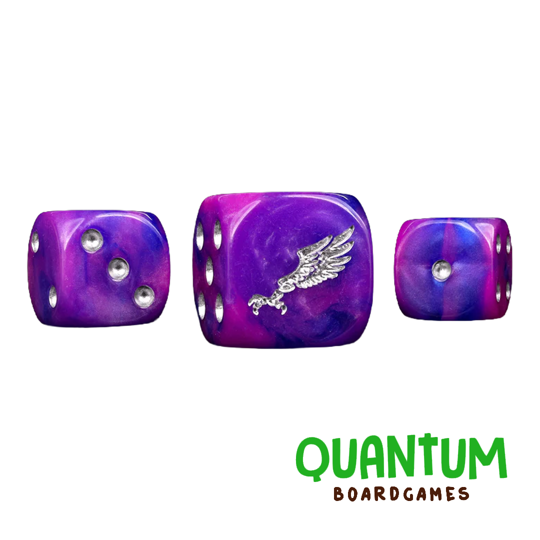 25 dados Baron of Dice Children of Profligacy plateados esquinas redondeadas para Warhammer 40K