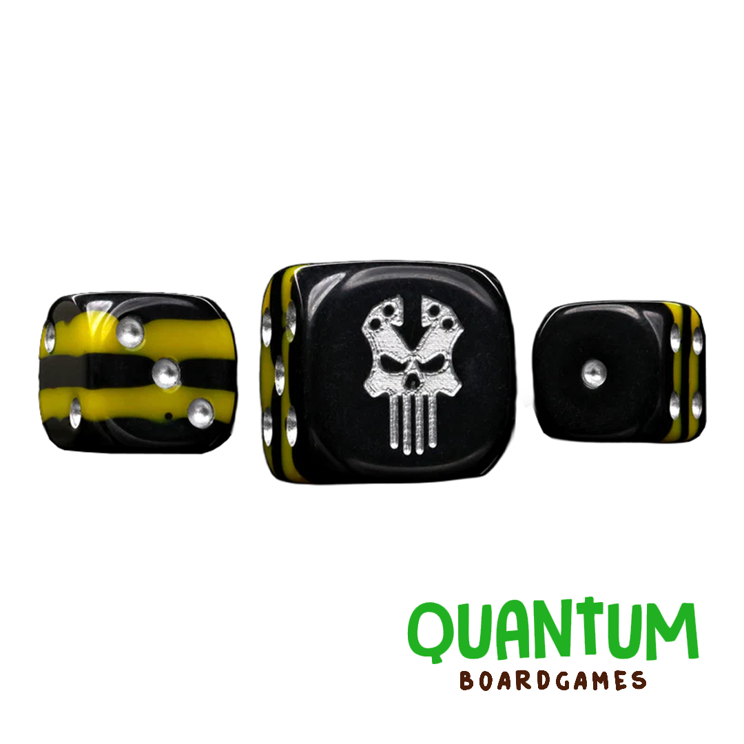 25 dados Baron of Dice Steel Renegades Iron Warriors con esquinas redondeadas, diseño militar