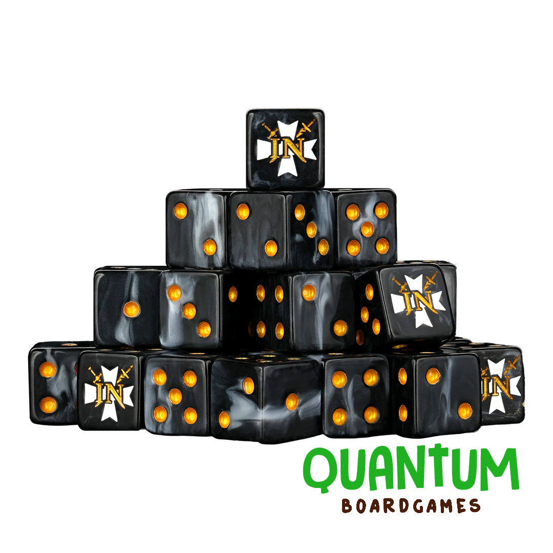 25 dados Baron of Dice Implausible Nature Black Templars con esquina cuadrada para Warhammer 40K