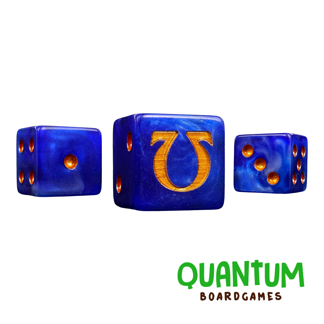 Dados Ultramarines Omega Gold Round Corner Baron of Dice x25 para Warhammer 40K