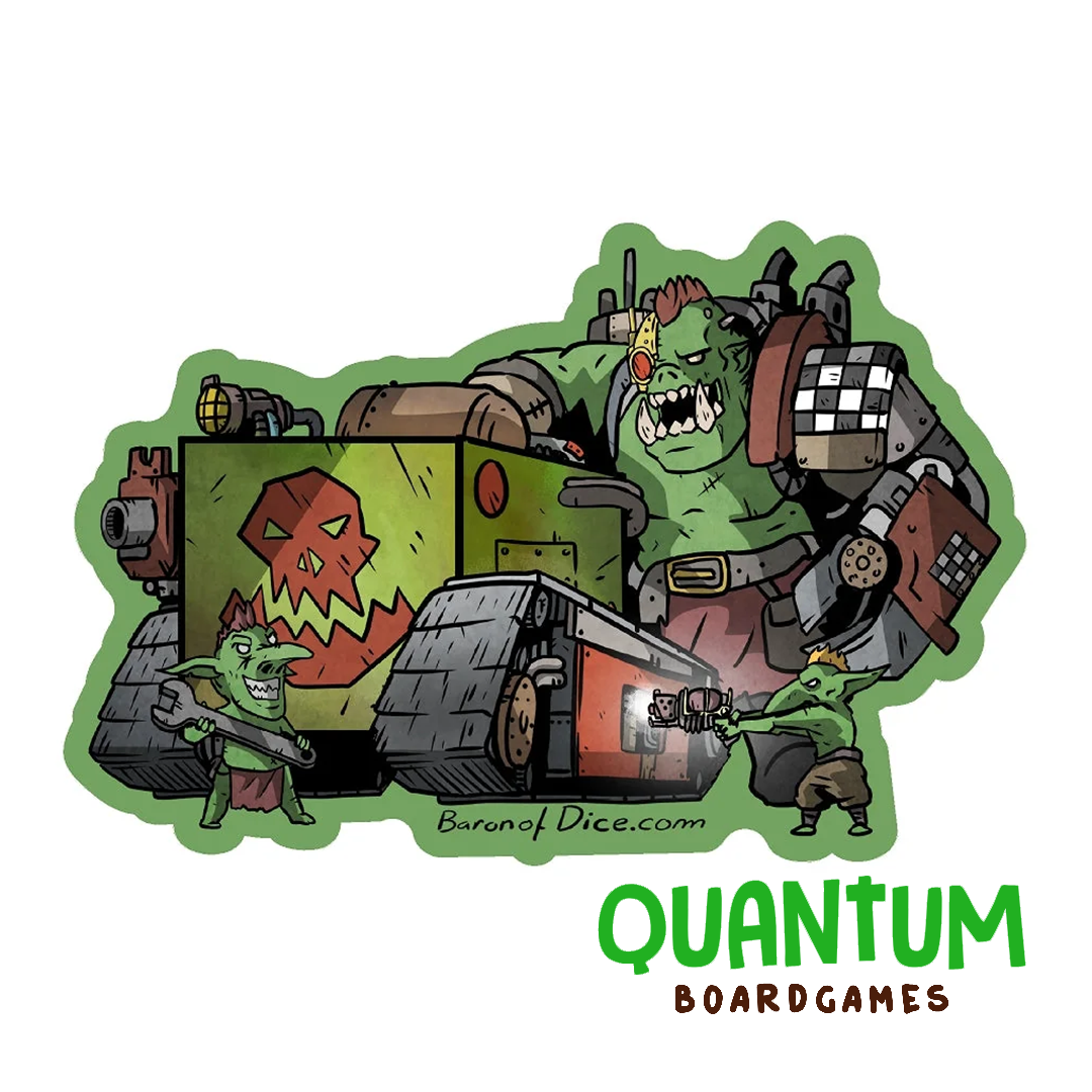 Bandeja Premium Vinyl Stickers Da Boss Orks Baron of Dice para dados de wargames