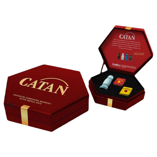 CATAN ROBBER AND DICE SET OPALITE