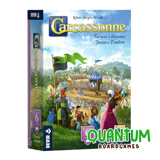 Carcassonne Tercera Edición Expansión 6 Torneos y Blasones componentes juego mesa español