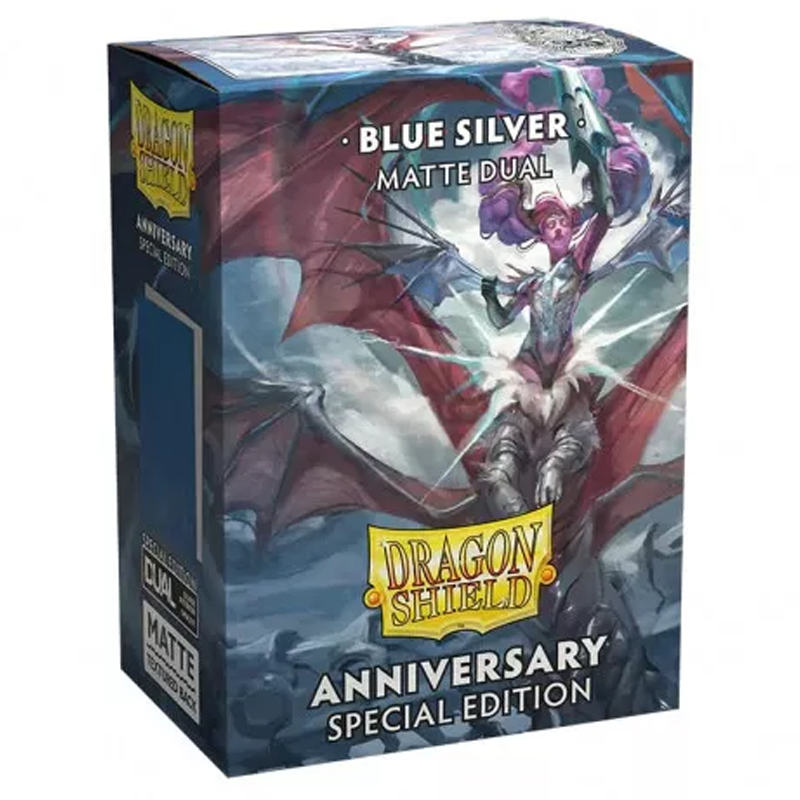 DRAGON SHIELD SLEEVES STANDARD DUAL MATTE BLUE/SILVER (100PZ)