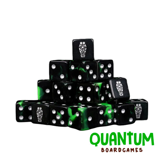 BARON OF DICE DAY OF THE DEAD DICE SILVER COFFIN X25 DICE SQUARE CORNER (NECRONS)