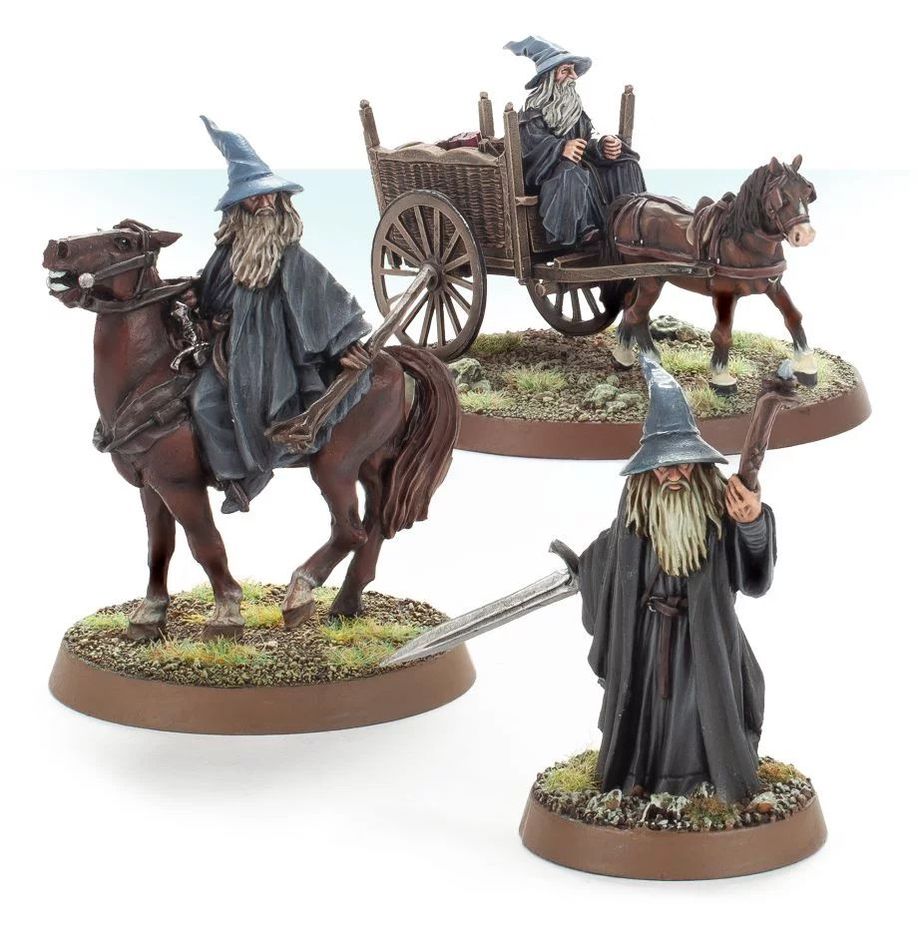 LORD OF THE RINGS GANDALF THE GREY FOOT, MOUNTED AND ON CART WEB EXCLUSIVE
