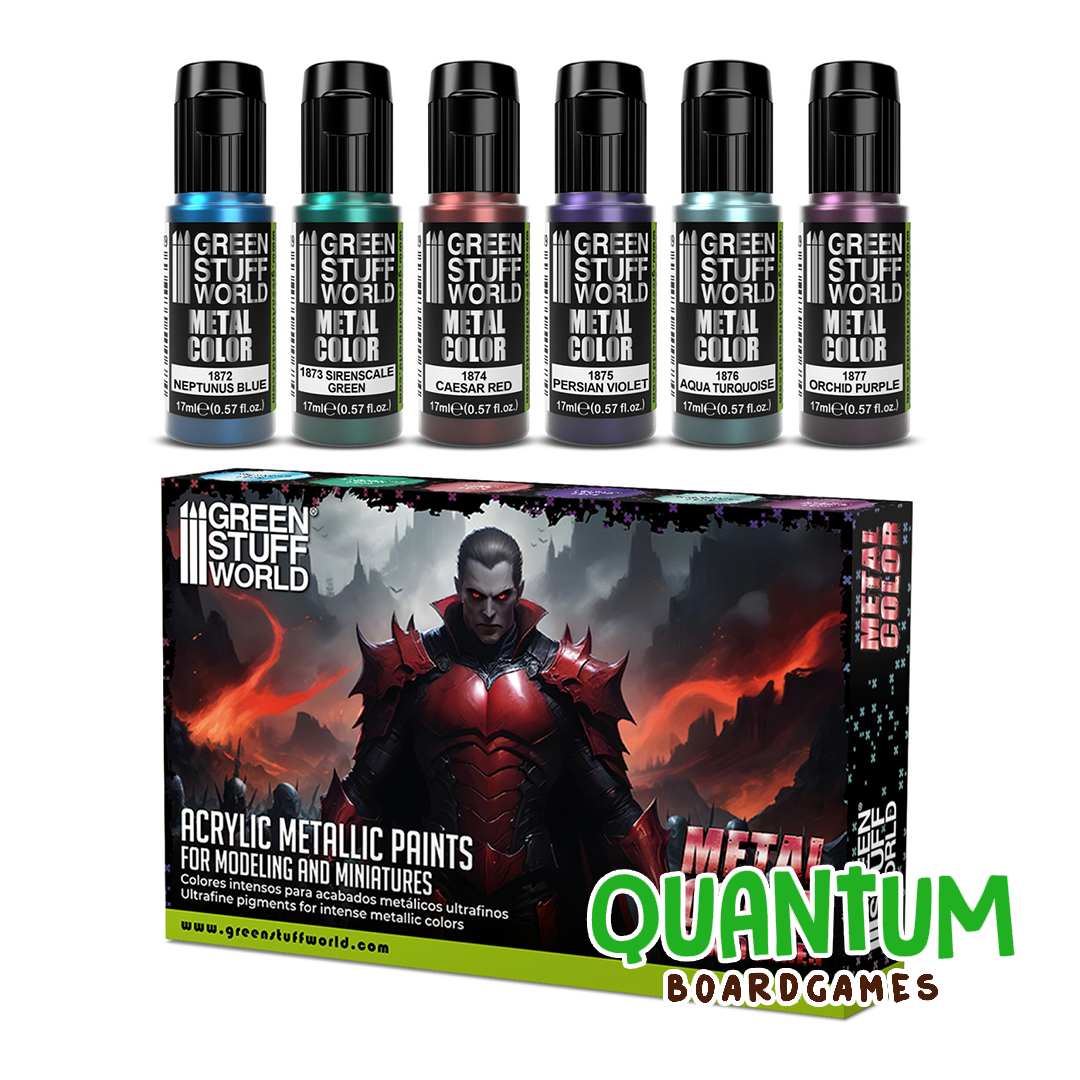 Green Stuff World: Paint Set Colour Metallics - 6 Botes