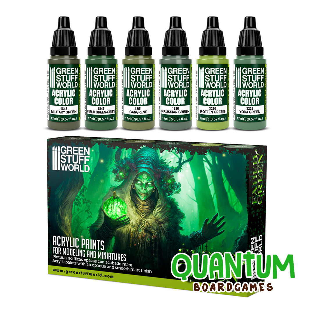 Green Stuff World: Paint Set Faded Green – 6 Botes