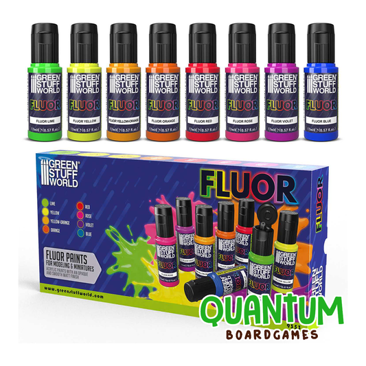 Set de 8 botes de pintura fluorescente Green Stuff World para miniaturas Warhammer