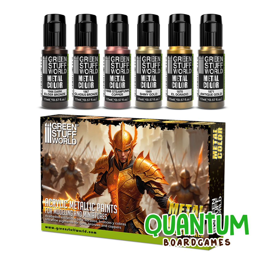 Green Stuff World: Paint Set Gold Metallics - 6 Botes
