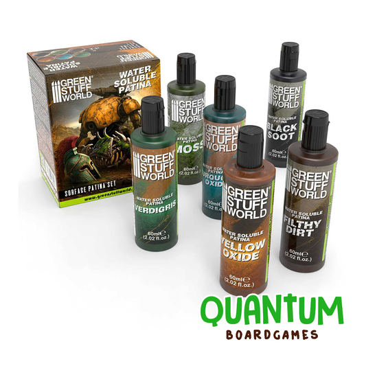 Set de 6 botes de patinas solubles agua GSW para miniaturas wargames efectos envejecido