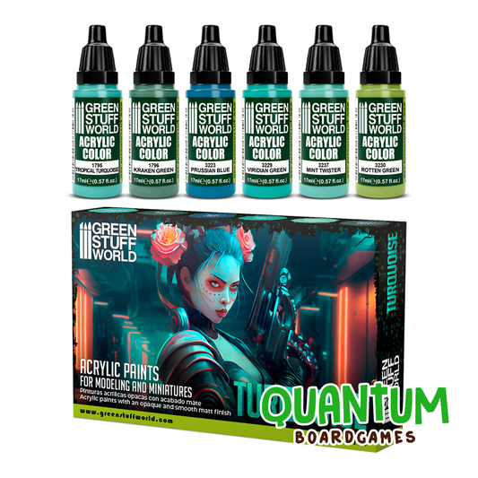Green Stuff World: Paint Set Turquoise - 6 Botes