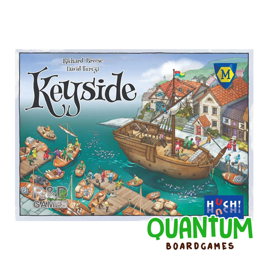 Keyside juego de mesa estrategia comercial Mayfair Games componentes inglés