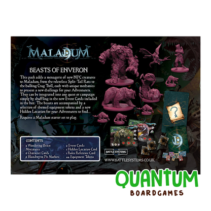 Maladum Beasts of Enveron Expansion - Miniaturas de criaturas y componentes de juego