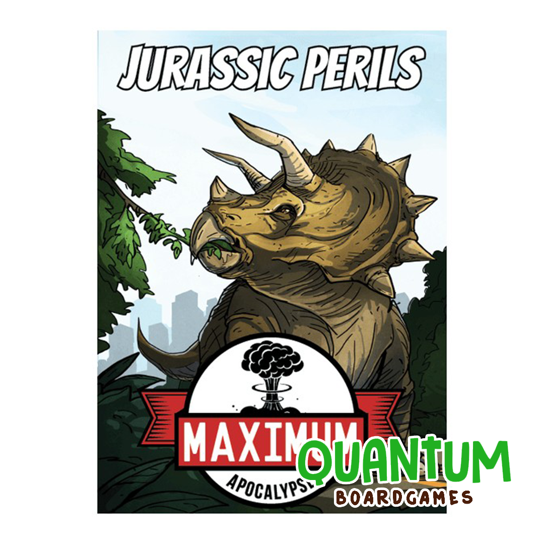 Maximum Apocalypse Jurassic Perils expansión juego mesa dinosaurios