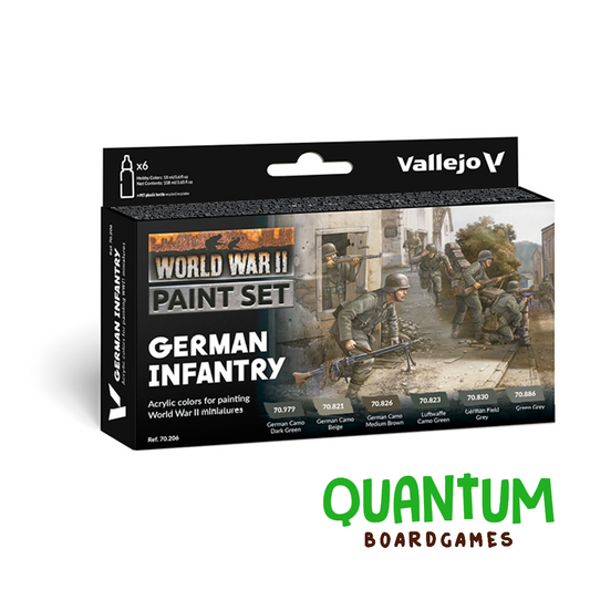 Set de pinturas Vallejo Model Color 70.206 para infantería alemana WWII con fórmula acrílica de alta calidad