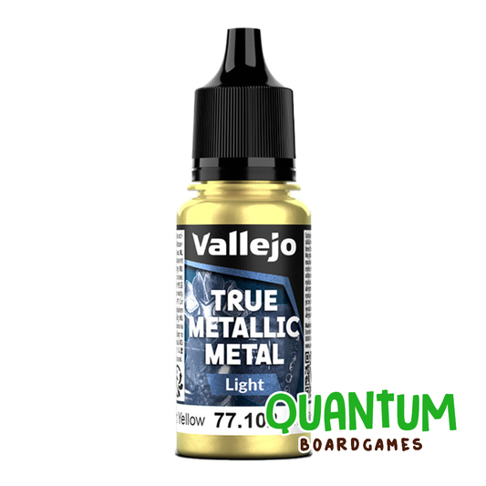 Pintura metálica Vallejo 77.102 Light Radiant Yellow True Metallic para miniaturas y wargames
