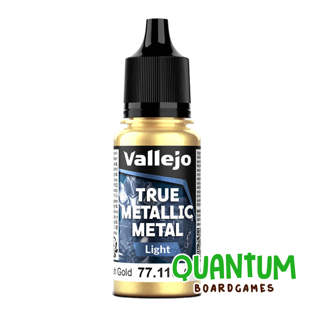 Pintura metálica Vallejo True Metallic 77.116 Light Greenish Gold para miniaturas y wargames