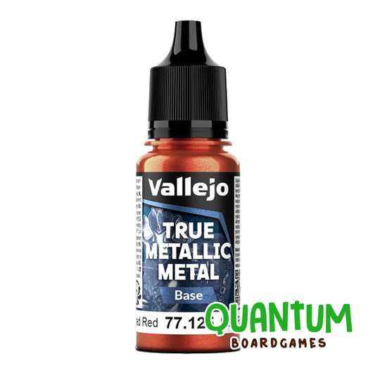 Pintura Vallejo 77.125 Base Forged Red True Metallic para miniaturas de wargames - Quantum Boardgames