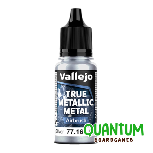Pintura metálica Vallejo 77.161 Airbrush Sterling Silver para aerógrafo, acabado brillante metalizado