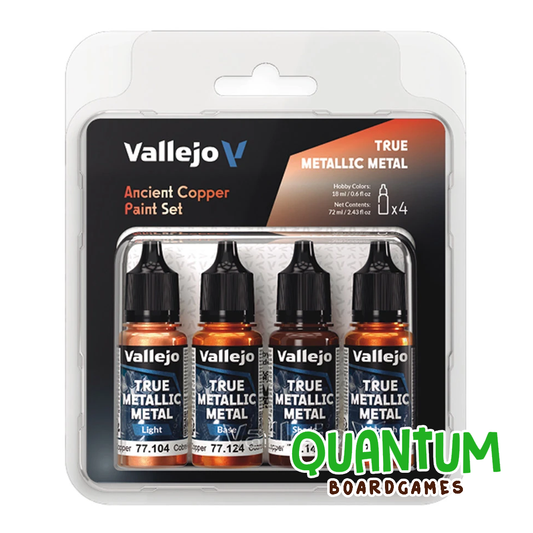 Set pintura Vallejo True Metallic Metal Ancient Copper 4 colores metálicos para miniaturas wargames