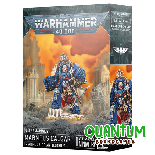 Space Marines: Ultramarines Marneus Calgar in armour of Antilochus