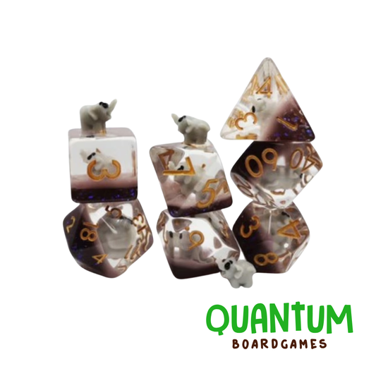 7-Set: Elephant TR BR W/GY - Dice Set