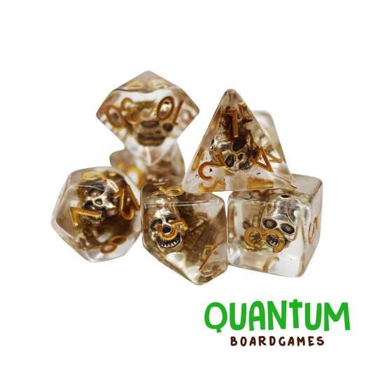 7-Set: Silver Pirate Skull - Dice Set