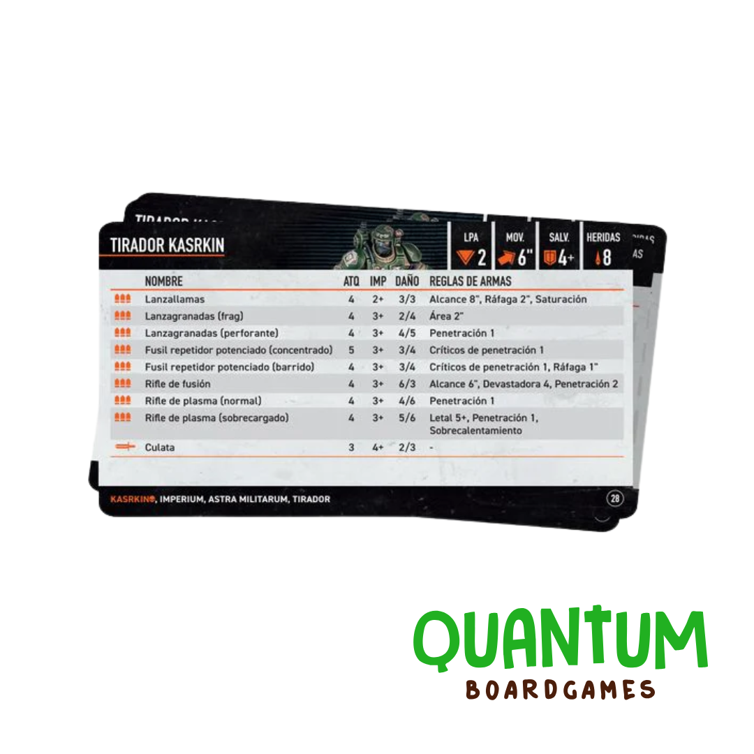 Datacards: Kill Team - Kasrkin - Español