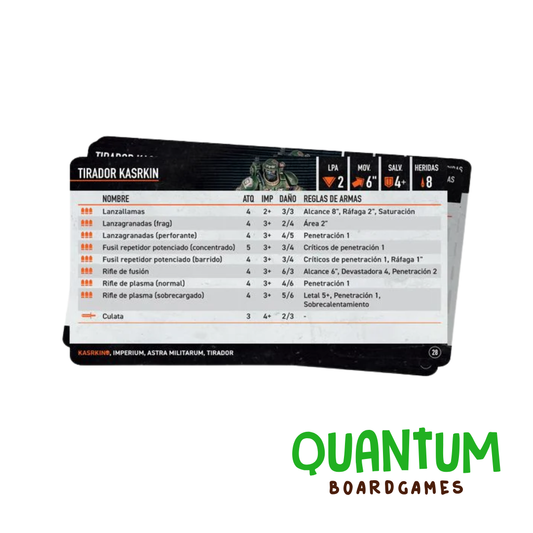 Datacards: Kill Team - Kasrkin - Español