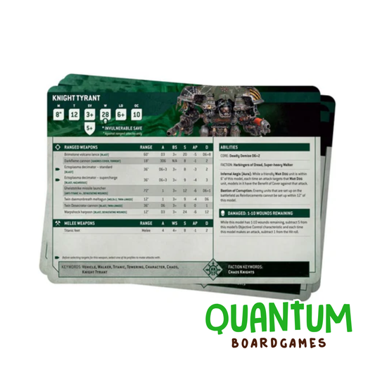 Datasheet Cards: Chaos Knights 2025 - Inglés