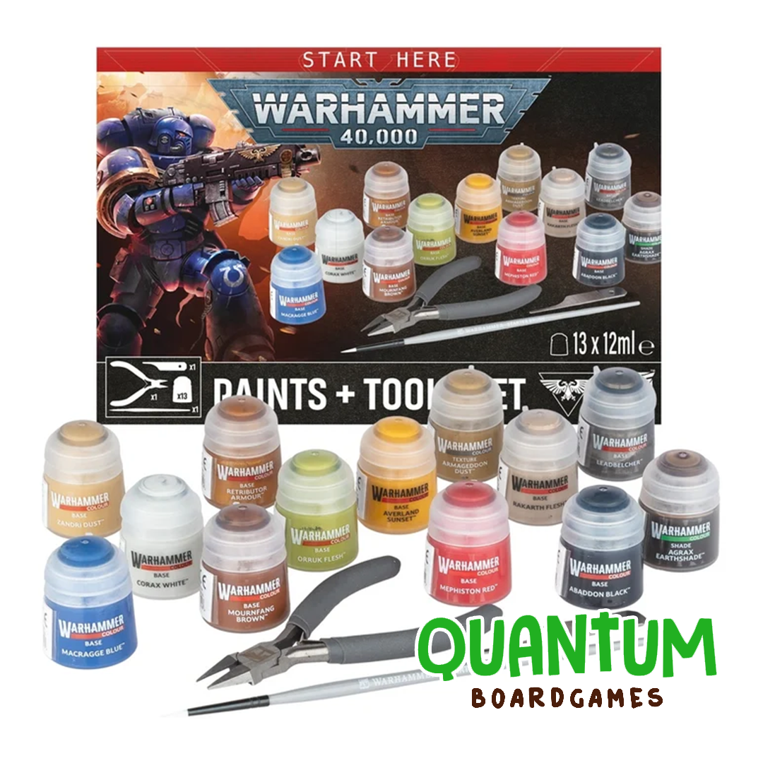 Set de pinturas acrílicas y herramientas Warhammer 40k 11th Edition con pinceles de precisión