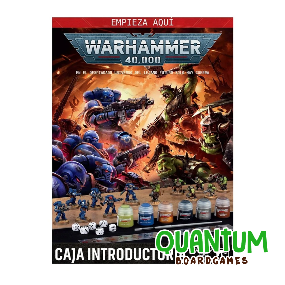 Set introductorio Warhammer 40k 11va edición con miniaturas Space Marines y Orks en español