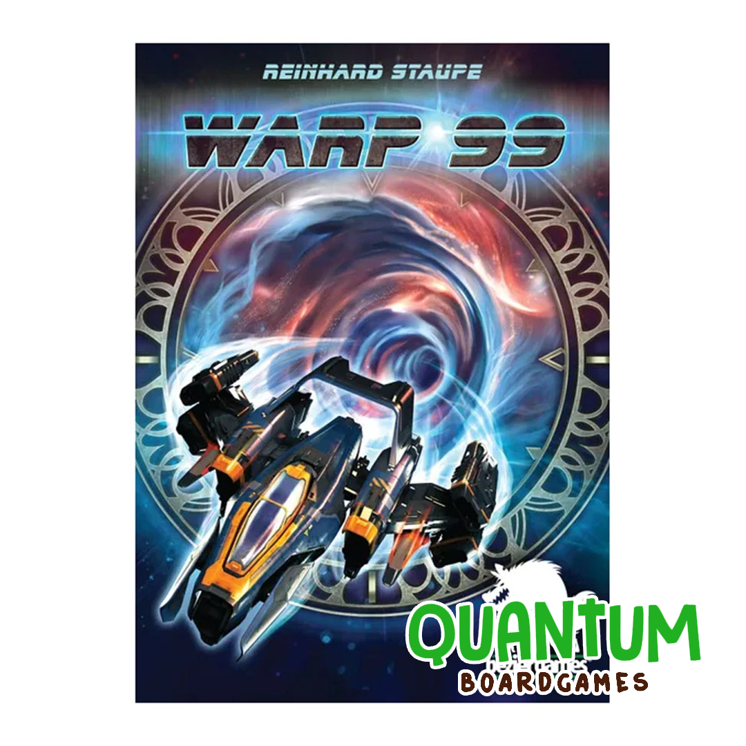 Warp 99 juego de cartas Bezier Games - componentes y caja del producto