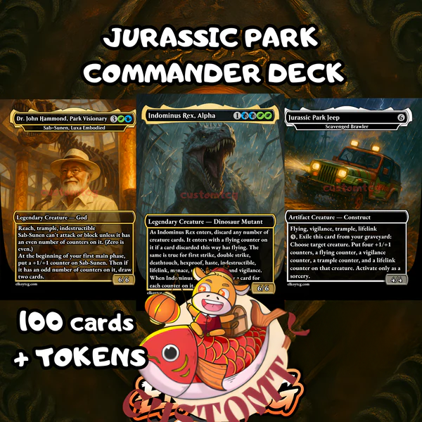 INDOMINOUS JURASSIC PARK - MTG COMMANDER PROXY